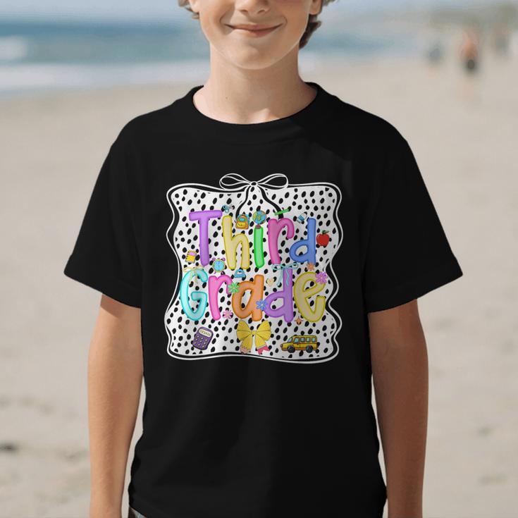 Third Grade Dalmatian Dots 3rd Grade Back To School Girls Graphic Kid T-Shirt Third Grade Dalmatian Dots 3rd Grade Back To School Girls Graphic Kid T-Shirt