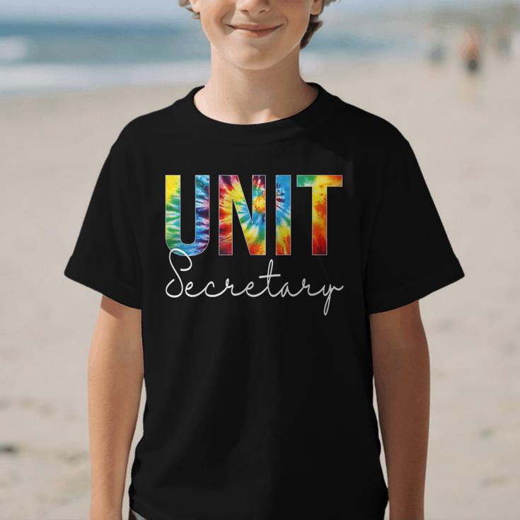 Unit Secretary Women Tie Dye Back To School Appreciation Day Graphic Kid T-Shirt