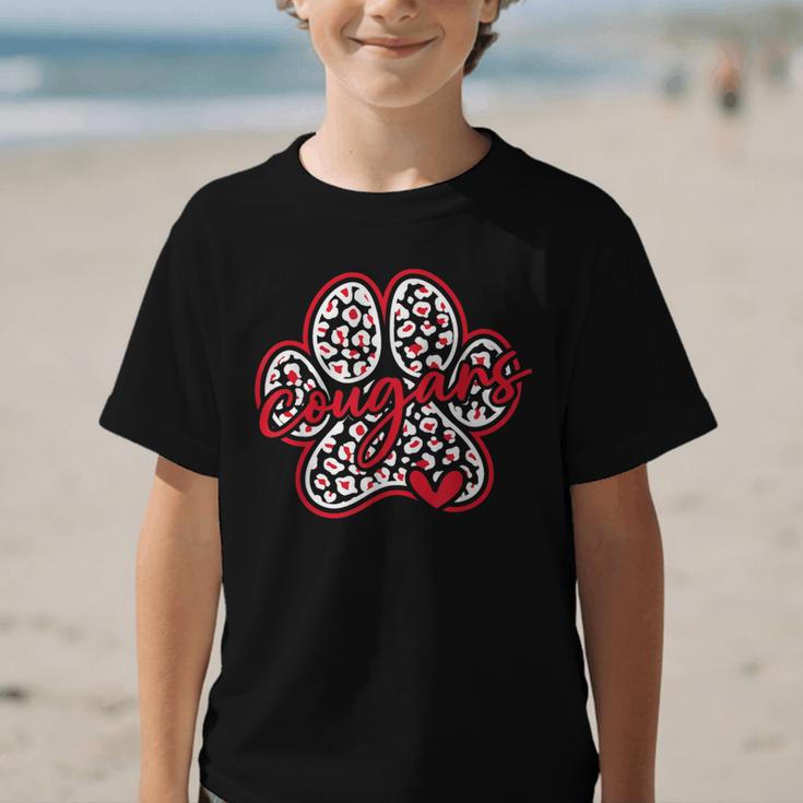 Vintage Cougars School Sports Team Spirit Back To School Graphic Kid T-Shirt