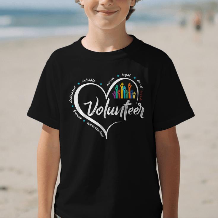 Volunteer Heart Back To School Art Vintage Graphic Kid T-Shirt