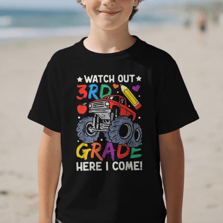 Watch Out 3rd Grade Here I Come Monster Truck Back To School Graphic Kid T-Shirt Watch Out 3rd Grade Here I Come Monster Truck Back To School Graphic Kid T-Shirt