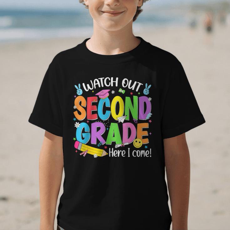 Watch Out Second Grade Here I Come Back To School 2nd Grade Graphic Kid T-Shirt Watch Out Second Grade Here I Come Back To School 2nd Grade Graphic Kid T-Shirt