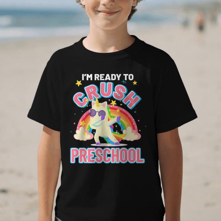 Welcome Back To School Unicorn Crushing Preschool Graphic Kid T-Shirt