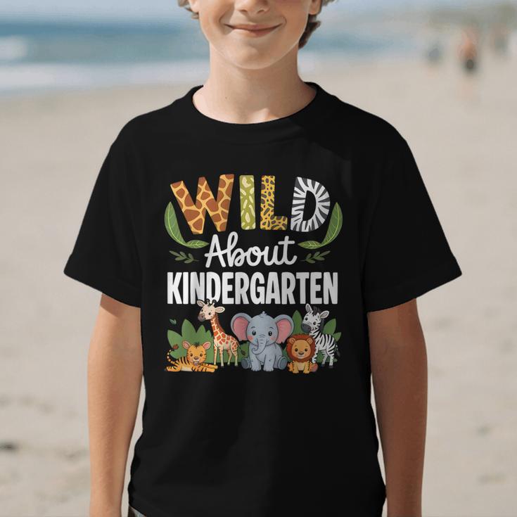 Wild About Kindergarten Back To School Jungle Theme Class Graphic Kid T-Shirt