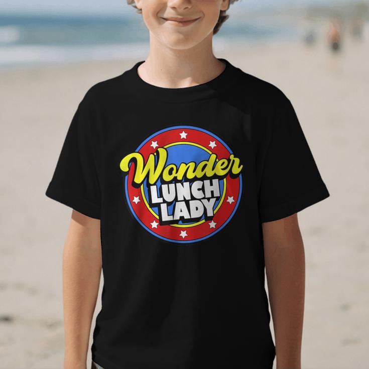 Wonder Lunch Lady Super Woman Power Superhero Back To School Graphic Kid T-Shirt