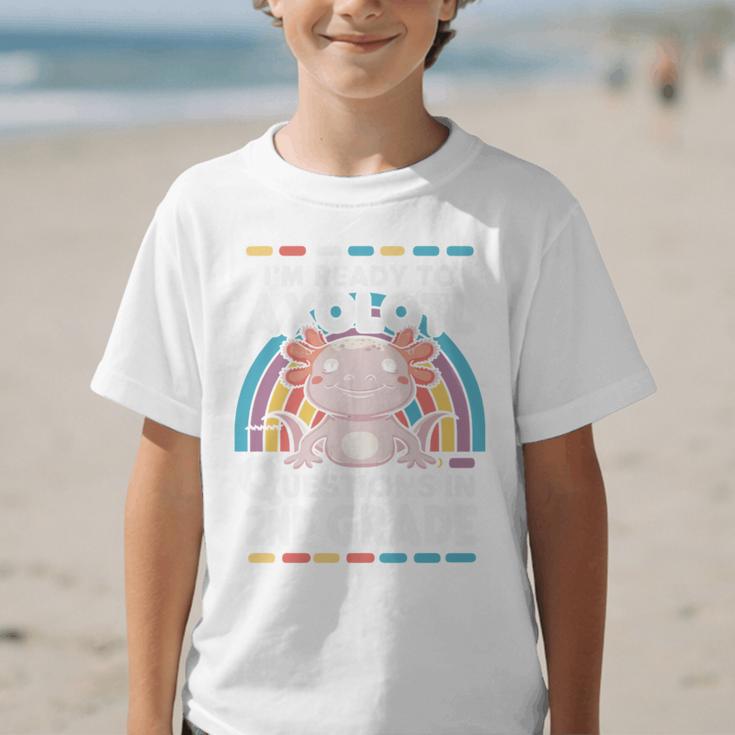 2nd Grade Axolotl Questions Back To School Graphic Kid T-Shirt