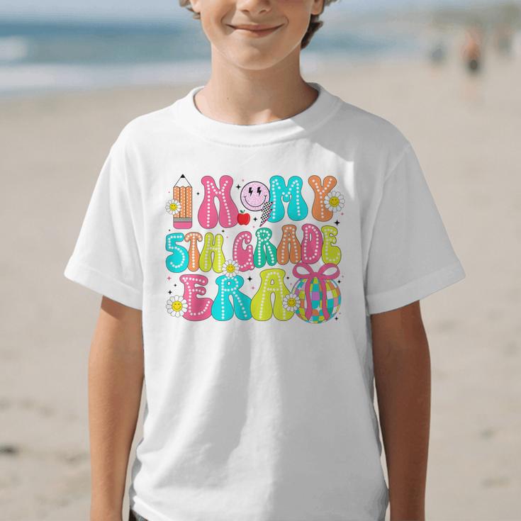 In My 5th Grade Era Coquette Bow Back To School Fifth Grade Graphic Kid T-Shirt