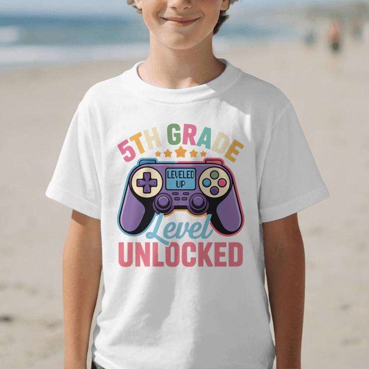 5th Grade Level Unlocked Shirt – Gamer Back To School Performance Graphic Kid T-Shirt