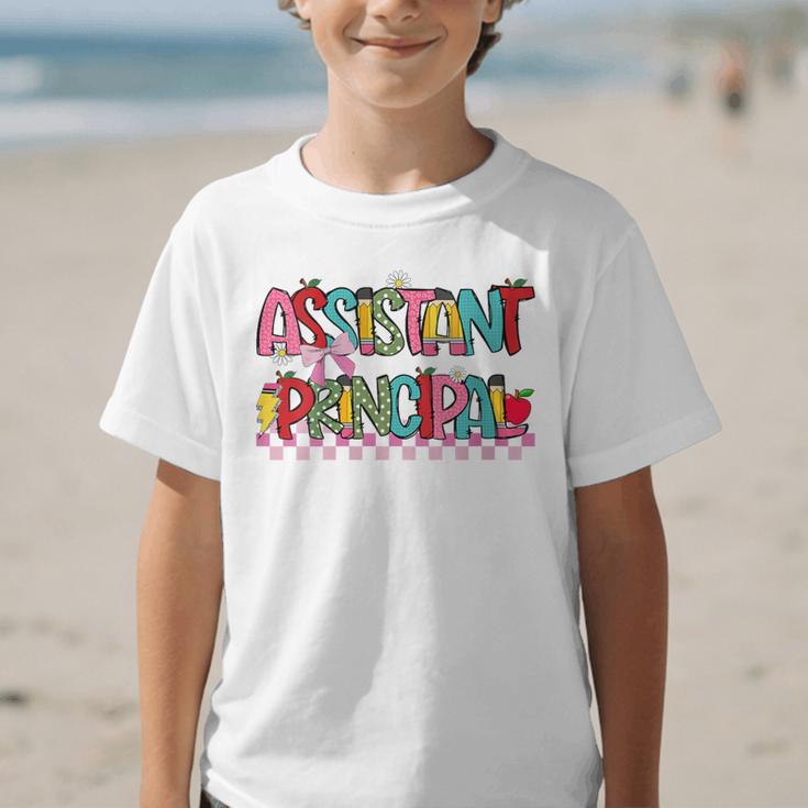 Assistant Principal Coquette Bow Pencil Cute Back To School Graphic Kid T-Shirt Assistant Principal Coquette Bow Pencil Cute Back To School Graphic Kid T-Shirt