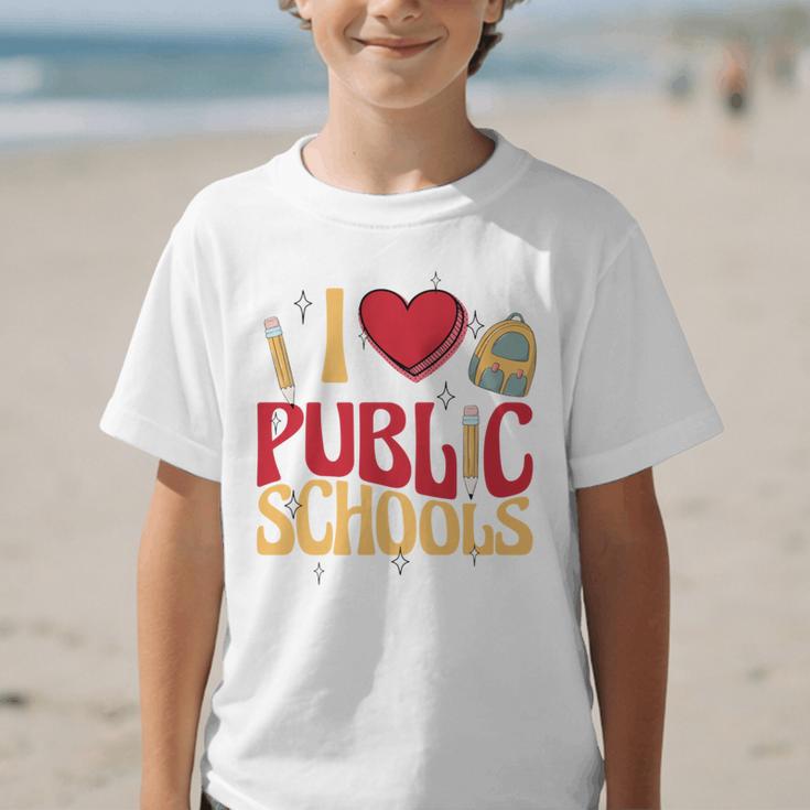 Back To School Education I Love Public Schools Graphic Kid T-Shirt Back To School Education I Love Public Schools Graphic Kid T-Shirt