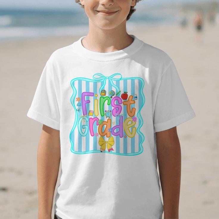 Back To School First Grade For Teen Girls Bow 1st Grade Kids Graphic Kid T-Shirt