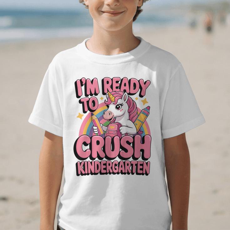 Back To School I'm Ready To Crush Kindergarten Unicorn Graphic Kid T-Shirt Back To School I'm Ready To Crush Kindergarten Unicorn Graphic Kid T-Shirt
