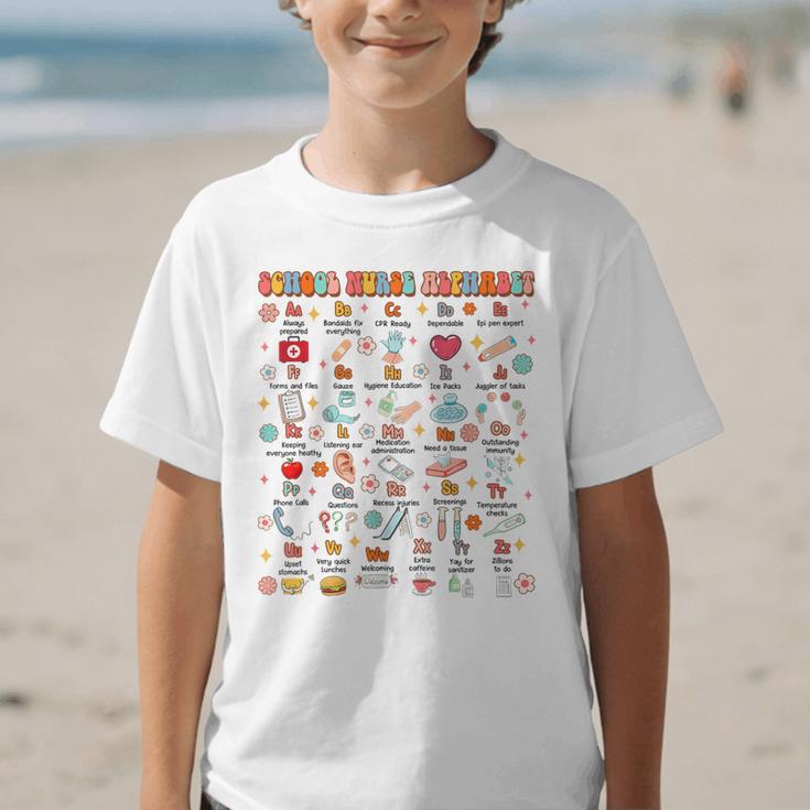 Back To School School Nurse Alphabet School Nurse Life Graphic Kid T-Shirt Back To School School Nurse Alphabet School Nurse Life Graphic Kid T-Shirt