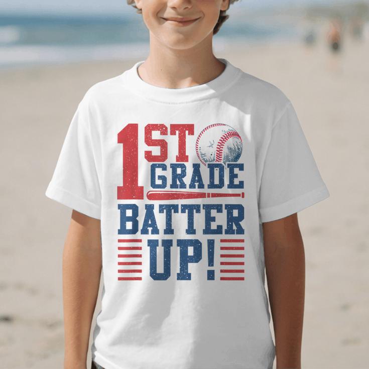 Baseball 1st Grade Back To School 1st Grade Batter Up Graphic Kid T-Shirt Baseball 1st Grade Back To School 1st Grade Batter Up Graphic Kid T-Shirt