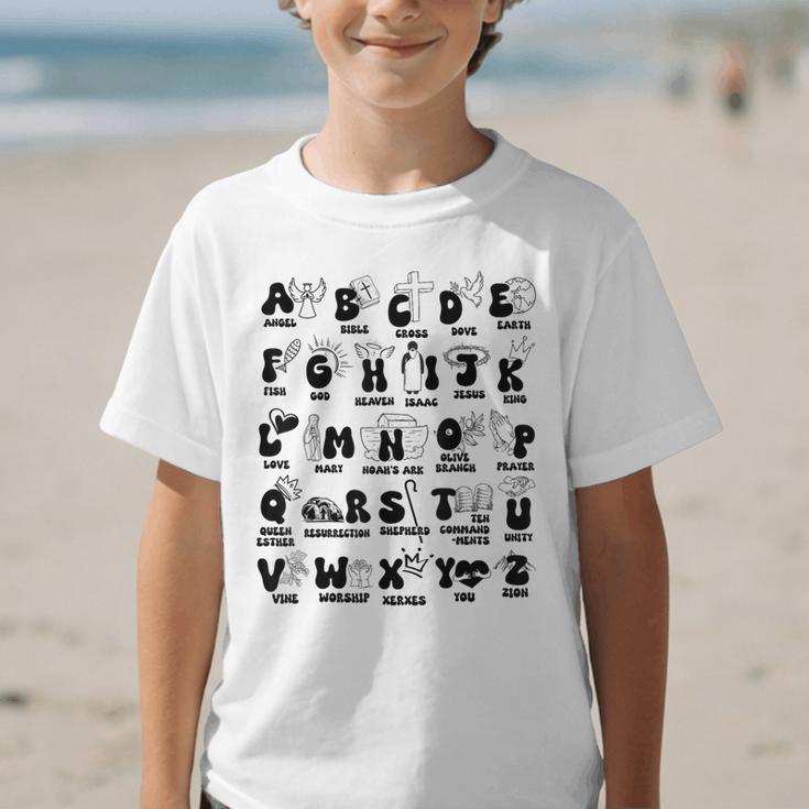 Biblical Alphabet Religious Christian Kids Back To School Graphic Kid T-Shirt Biblical Alphabet Religious Christian Kids Back To School Graphic Kid T-Shirt