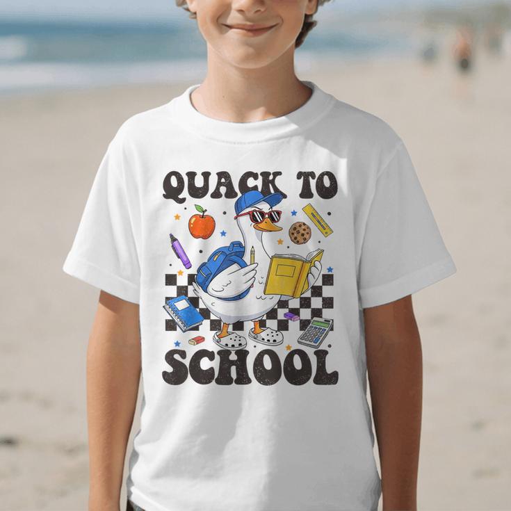 Boys Kid Back To School Goose Quackers Quack To School Graphic Kid T-Shirt Boys Kid Back To School Goose Quackers Quack To School Graphic Kid T-Shirt