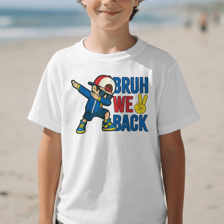Bruh We Back To School Dabbing First Day Of School Graphic Kid T-Shirt