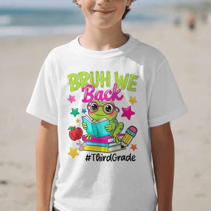 Bruh We Back Third Grade Cute Frog Back To School Graphic Kid T-Shirt Bruh We Back Third Grade Cute Frog Back To School Graphic Kid T-Shirt