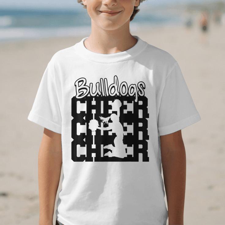 Bulldogs Cheer Back To School Cheerleading Spirit Graphic Kid T-Shirt Bulldogs Cheer Back To School Cheerleading Spirit Graphic Kid T-Shirt