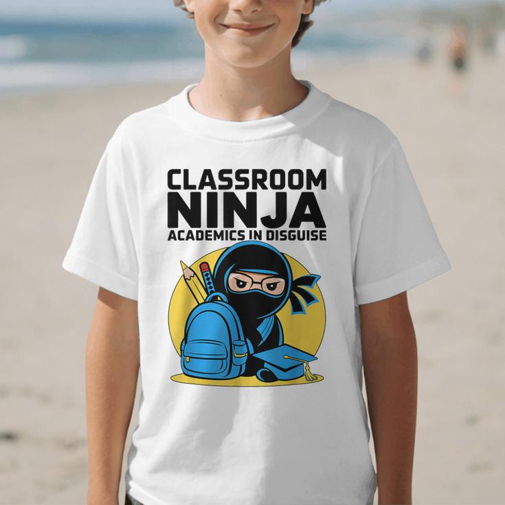 Classroom Ninja Academics In Disguise Back To School Student Graphic Kid T-Shirt