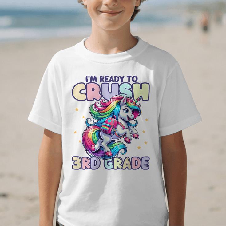 Crush 3rd Grade Girls Back To School Unicorn First Day Cute Graphic Kid T-Shirt Crush 3rd Grade Girls Back To School Unicorn First Day Cute Graphic Kid T-Shirt