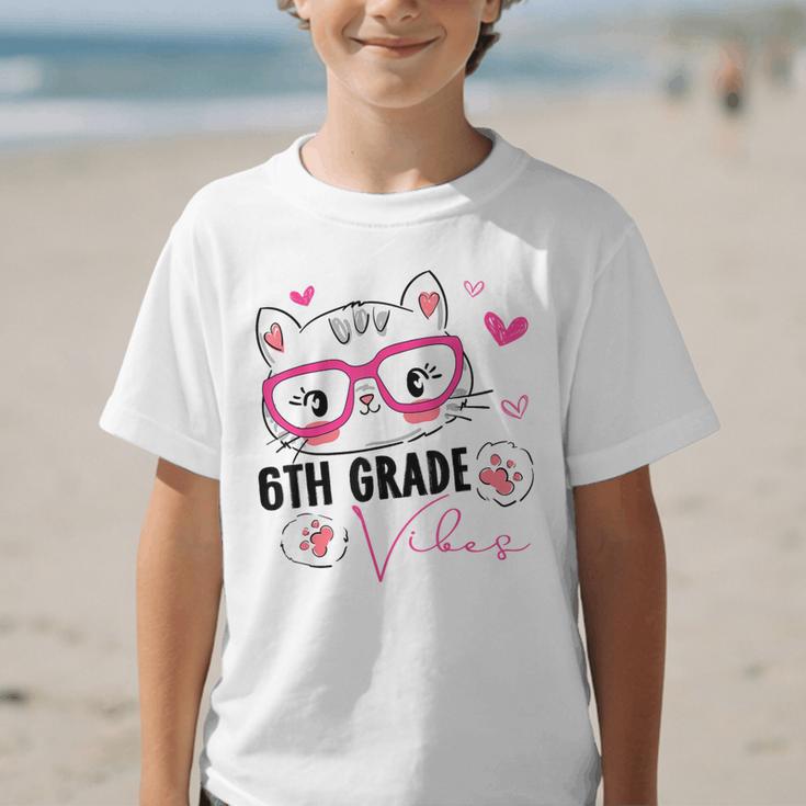 Cute 6th Grade Vibes Cat Kitten Lover Back To School Girls Graphic Kid T-Shirt Cute 6th Grade Vibes Cat Kitten Lover Back To School Girls Graphic Kid T-Shirt