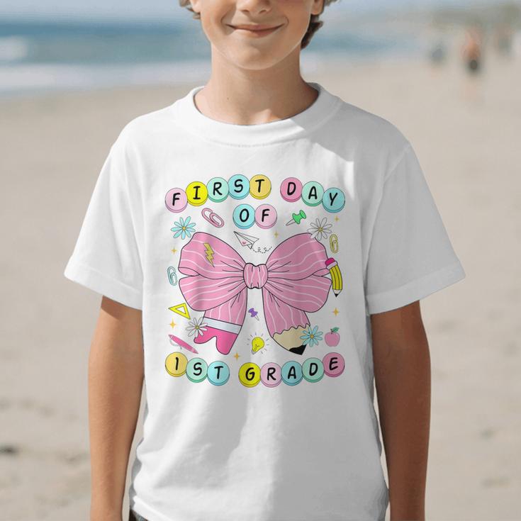 First Day Of 1st Grade Girls Coquette Back To School Kids Graphic Kid T-Shirt