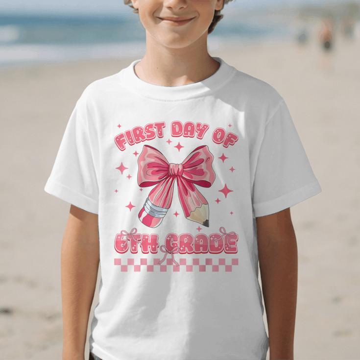 First Day Of 6th Grade Coquette Back To School Girls Kids Graphic Kid T-Shirt