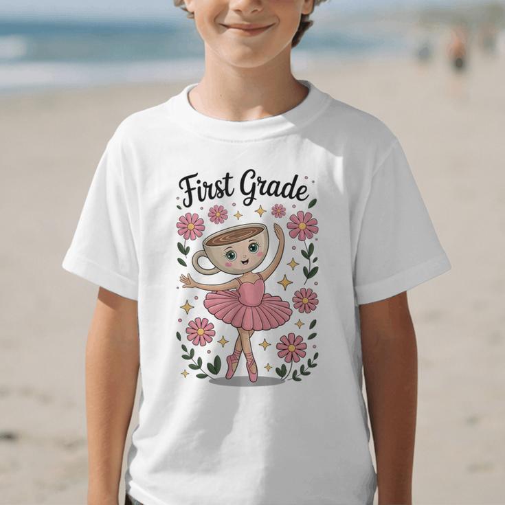 Girls Back To School Cappuccina Italian Brainrot First Grade Graphic Kid T-Shirt Girls Back To School Cappuccina Italian Brainrot First Grade Graphic Kid T-Shirt