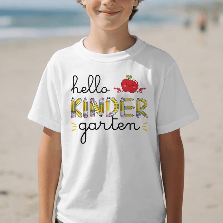 Hello Kindergarten Back To School Cute First Day Kids School Graphic Kid T-Shirt Hello Kindergarten Back To School Cute First Day Kids School Graphic Kid T-Shirt