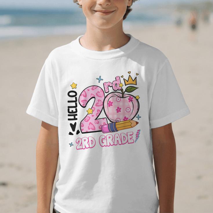 Hello Second 2nd Grade Leopard Tie Dye Girl Back To School Graphic Kid T-Shirt