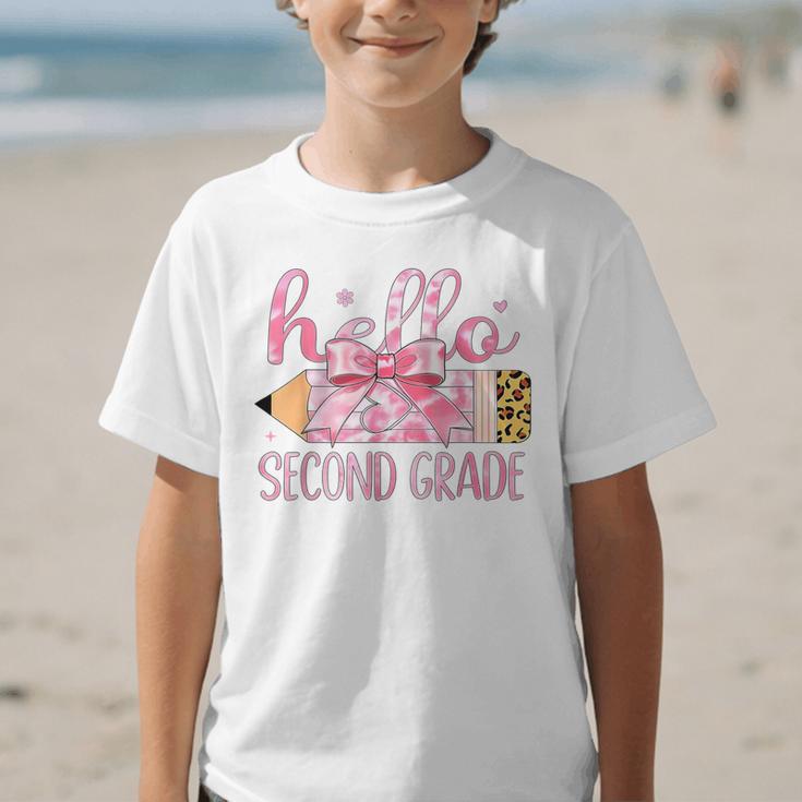 Hello Second Grade Pencil Tie Dye Coquette Back To School Graphic Kid T-Shirt Hello Second Grade Pencil Tie Dye Coquette Back To School Graphic Kid T-Shirt