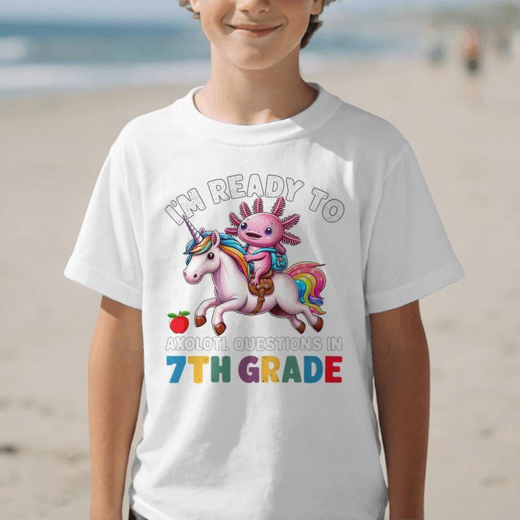 I'm Ready To Axolotl Questions In 7th Grade Back To School Premium Tri-Blend Graphic Kid T-Shirt I'm Ready To Axolotl Questions In 7th Grade Back To School Premium Tri-Blend Graphic Kid T-Shirt