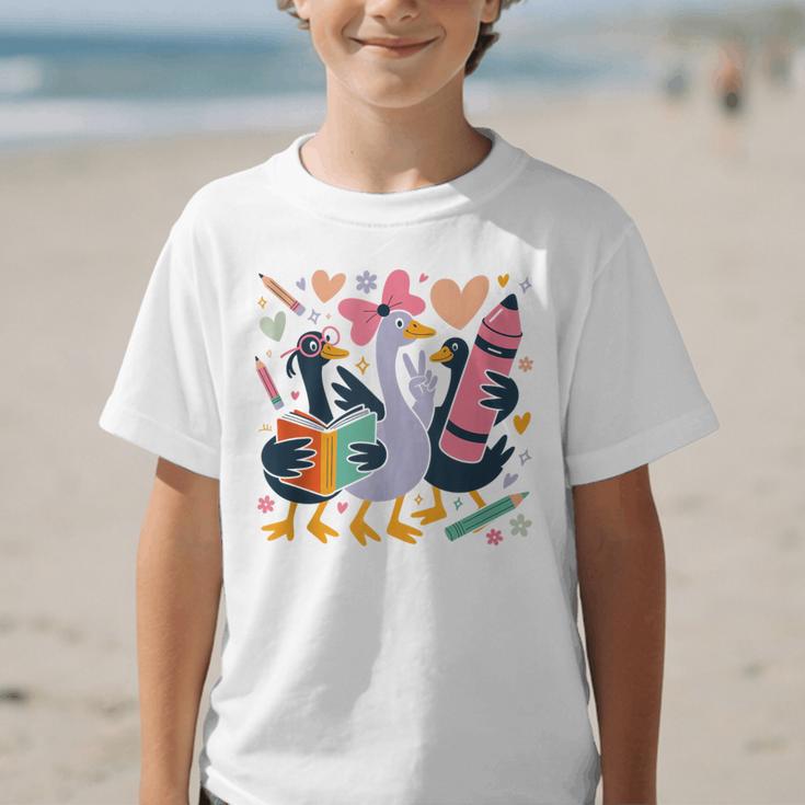 Kindergarten 1st Grade Goose Back To School Girls Graphic Kid T-Shirt Kindergarten 1st Grade Goose Back To School Girls Graphic Kid T-Shirt