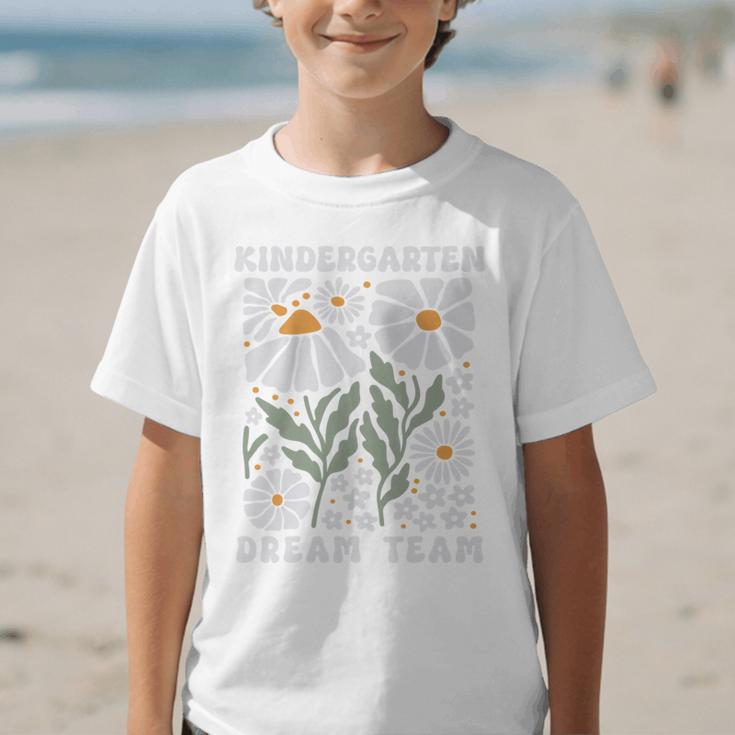 Kindergarten Dream Team First Day Back To School Boho Flower Performance Graphic Kid T-Shirt
