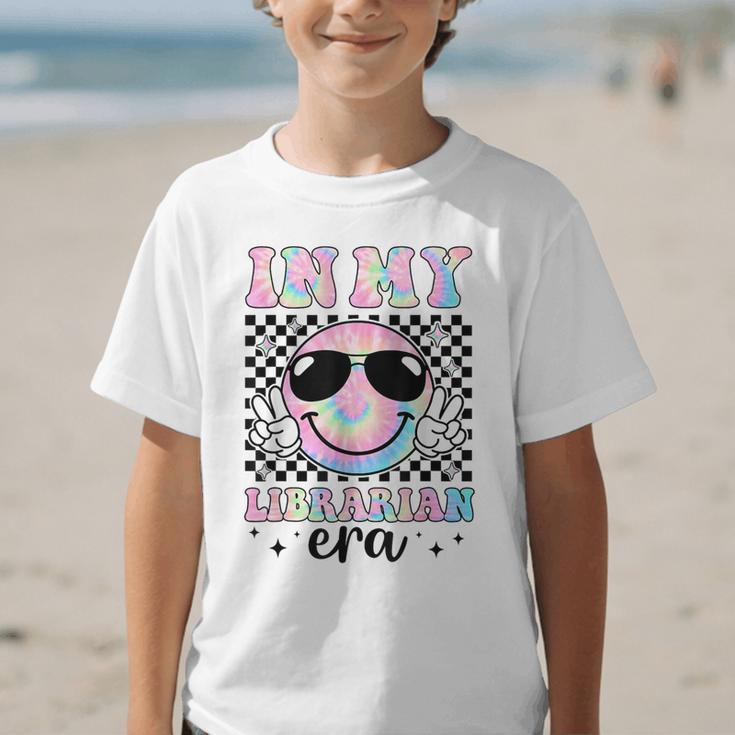 In My Librarian Era Groovy Tie Dye Back To School Graphic Kid T-Shirt In My Librarian Era Groovy Tie Dye Back To School Graphic Kid T-Shirt