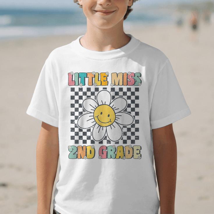 Little Miss 2nd Grade Retro Groovy 2nd Grade Back To School Graphic Kid T-Shirt