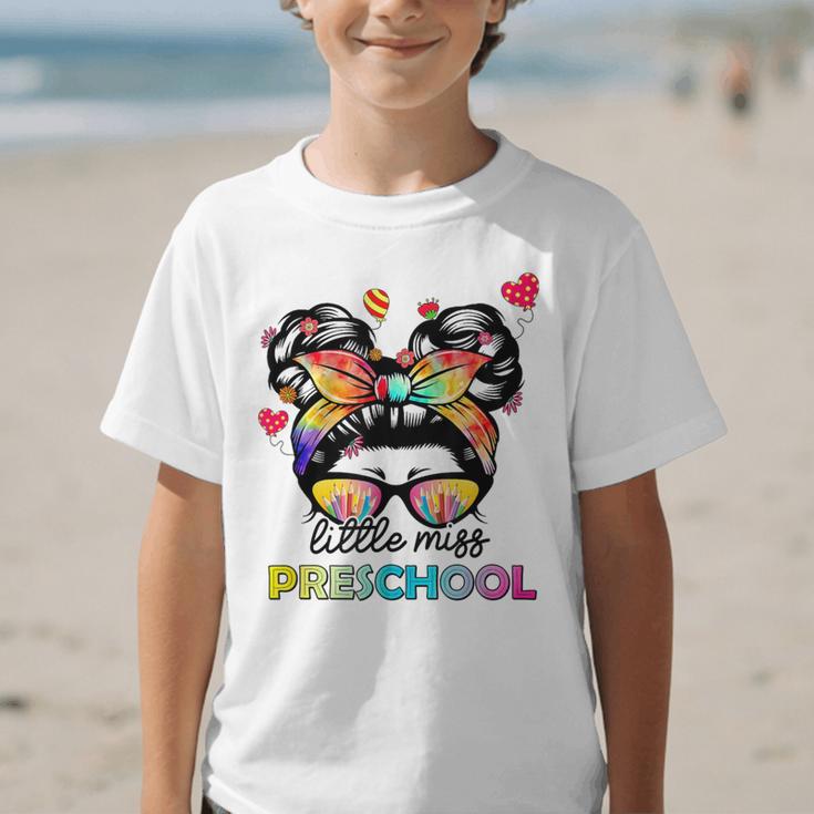 Little Miss Preschool Back To School Messy Kids Girls Graphic Kid T-Shirt