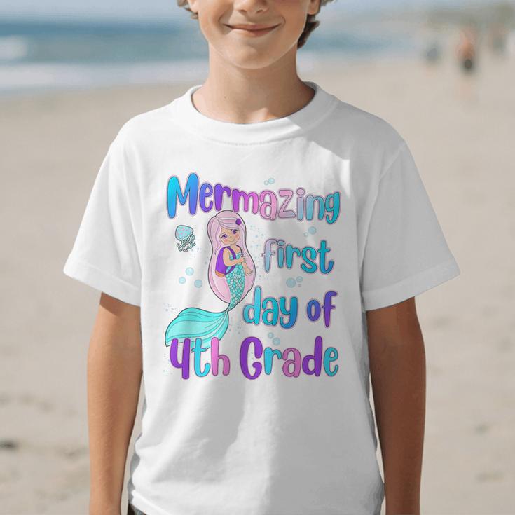 Mermazing First Day Of Fourth Grade Back To School Mermaid Premium Tri-Blend Graphic Kid T-Shirt