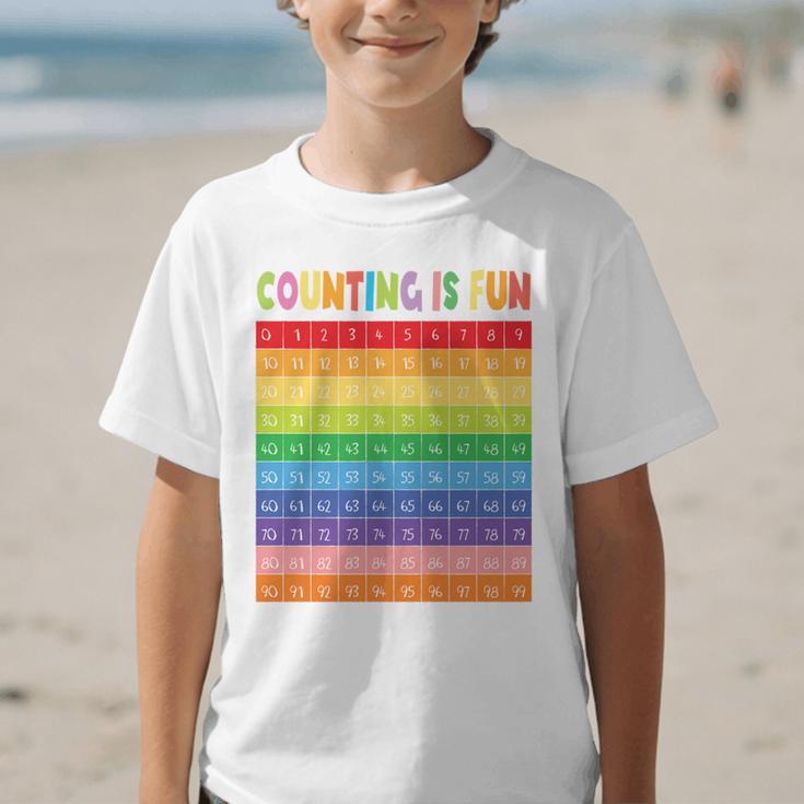 Numbers Learning Cute Numbers 0-100 Back To School Counting Graphic Kid T-Shirt