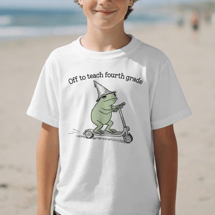 Off To Teach Fourth Grade Froggy Cute Frog Back To School Graphic Kid T-Shirt