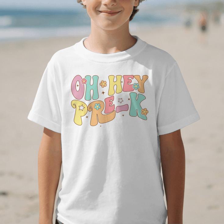Oh Hey Pre-K Groovy Retro First Day Back To School Graphic Kid T-Shirt Oh Hey Pre-K Groovy Retro First Day Back To School Graphic Kid T-Shirt
