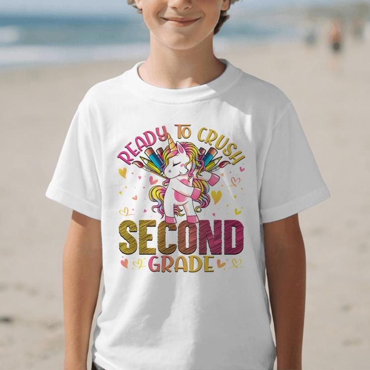Ready To Crush Second 2nd Grade Back To School Unicorn Kids Performance Graphic Kid T-Shirt Ready To Crush Second 2nd Grade Back To School Unicorn Kids Performance Graphic Kid T-Shirt
