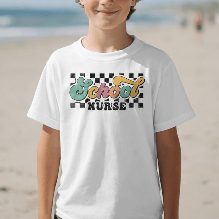 Retro Checkered School Nurse Squad Back To School Graduation Graphic Kid T-Shirt Retro Checkered School Nurse Squad Back To School Graduation Graphic Kid T-Shirt