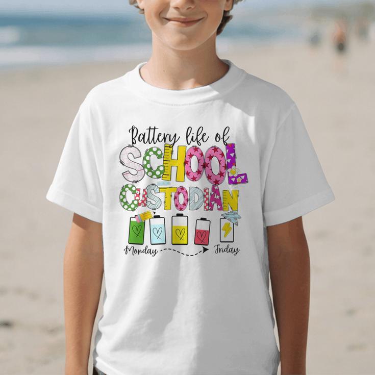 School Custodian Battery Life Back To School Janitor Graphic Kid T-Shirt School Custodian Battery Life Back To School Janitor Graphic Kid T-Shirt