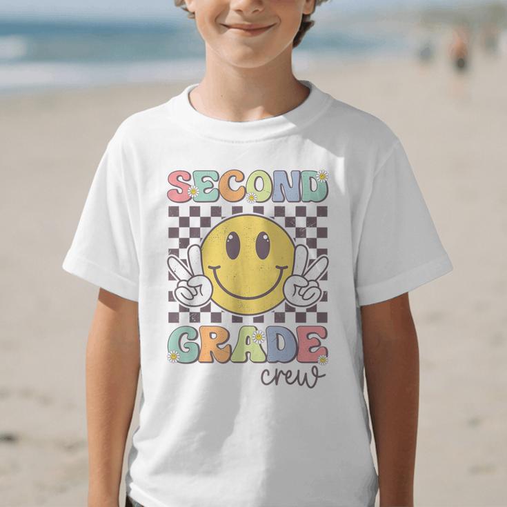 Second Grade Crew Smile Face Back To School 2nd Grade Team Graphic Kid T-Shirt