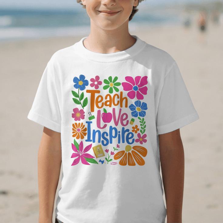 Teach Love Inspire Back To School Graphic Kid T-Shirt Teach Love Inspire Back To School Graphic Kid T-Shirt