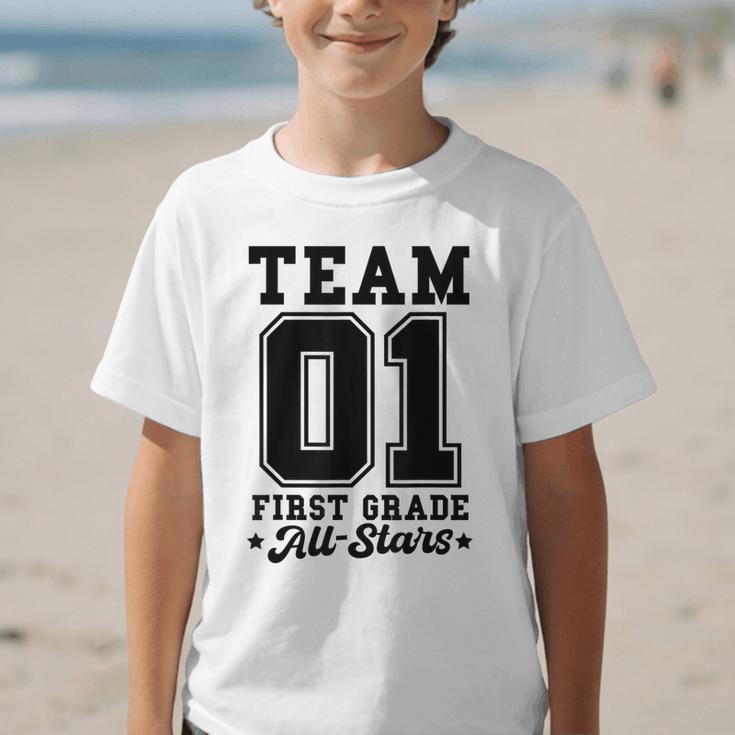 Team 1st Grade All-Stars Back To School Sports Jersey Graphic Kid T-Shirt Team 1st Grade All-Stars Back To School Sports Jersey Graphic Kid T-Shirt