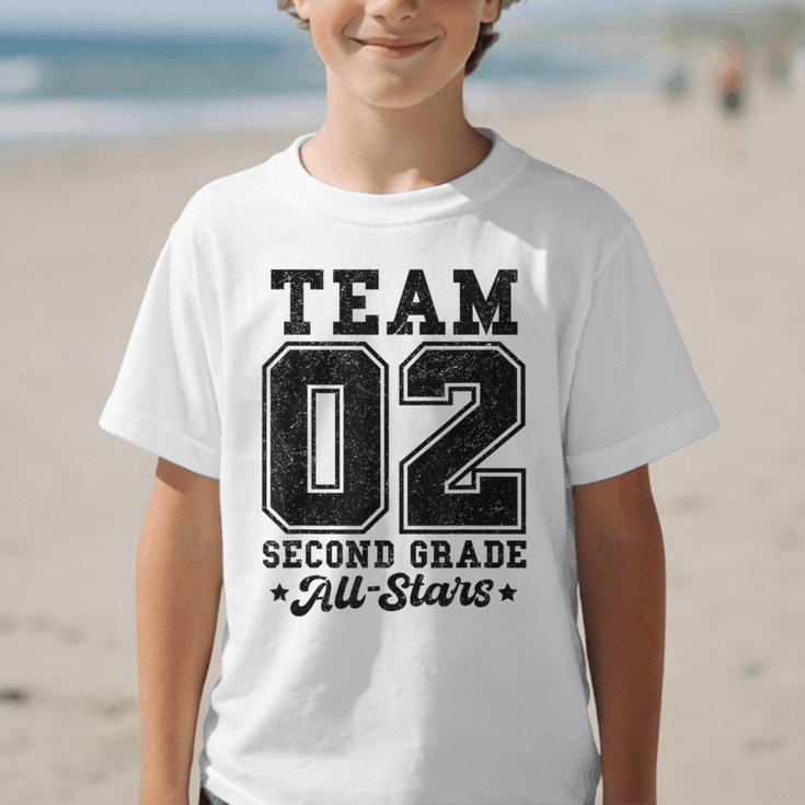 Team 2nd Grade All-Stars Back To School Sports Jersey Graphic Kid T-Shirt
