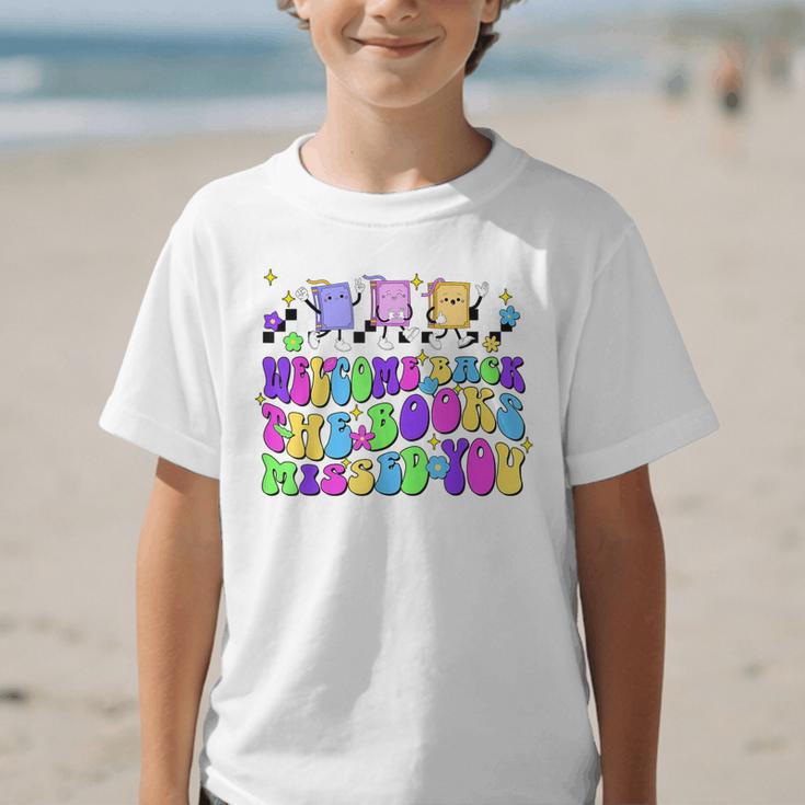 Welcome Back The Books Missed You Back To School Graphic Kid T-Shirt Welcome Back The Books Missed You Back To School Graphic Kid T-Shirt